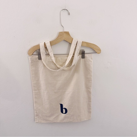 Brooklinen Cream Tote Bag Font Logo Cotton - Picture 2 of 3